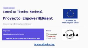 Portada de la presentación de la Consulta Técnica Nacional del proyecto EmpowerHERment, con las fechas 27 de febrero y 3 de marzo de 2026