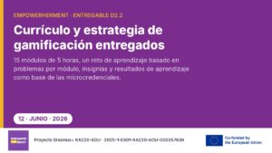 Tarjeta informativa sobre la entrega del entregable D2.2 de EmpowerHERment el 12 de junio de 2026