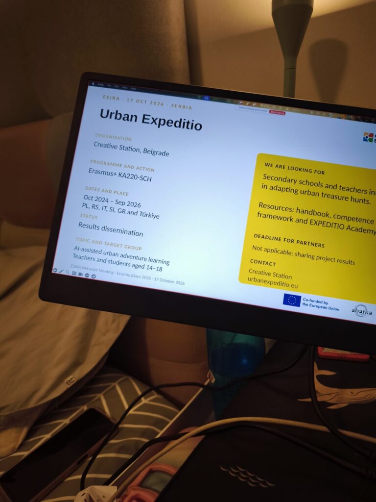 Proyecto Urban Expeditio, presentado por Creative Station (Serbia) en el encuentro con la red ESIRA