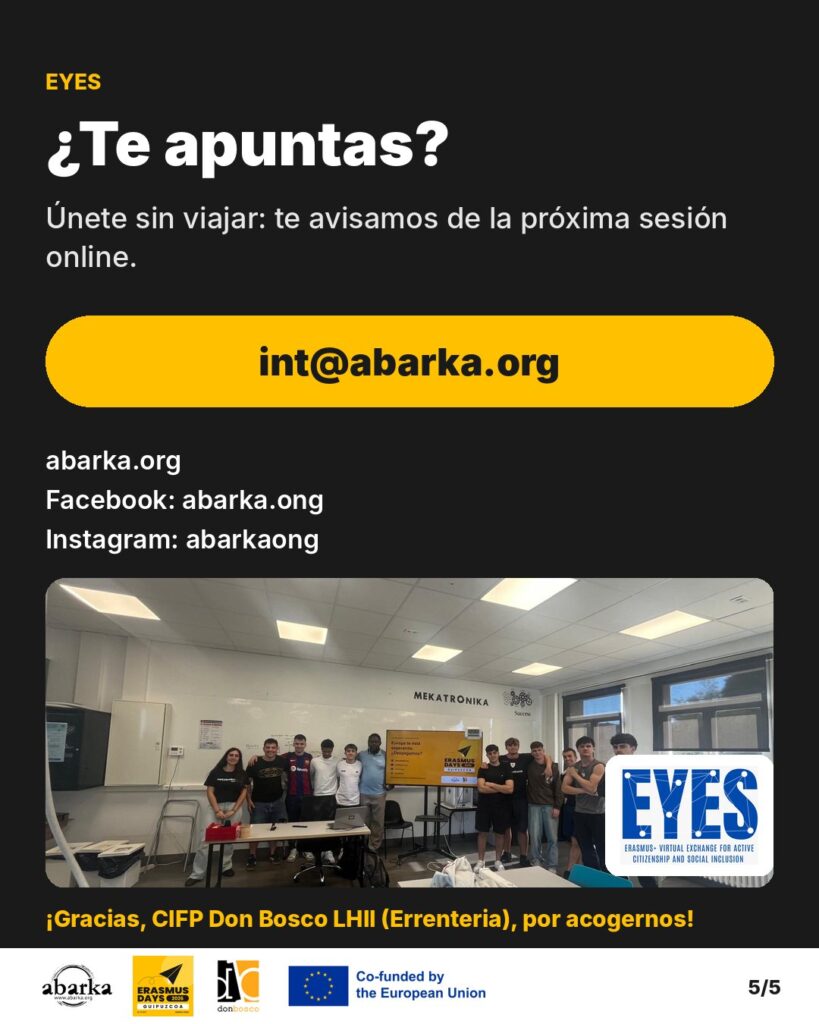 Carrusel ErasmusDays Gipuzkoa 2026 · ABARKA ONGD y CIFP Don Bosco LHII