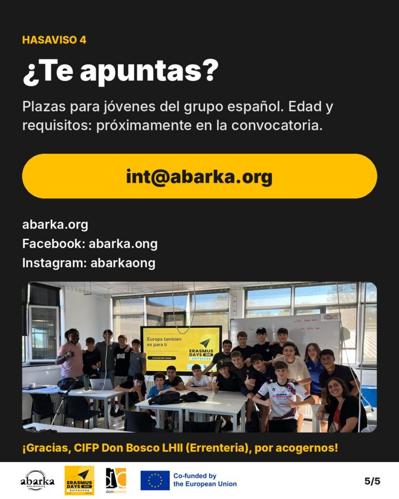 Carrusel ErasmusDays Gipuzkoa 2026 · ABARKA ONGD y CIFP Don Bosco LHII
