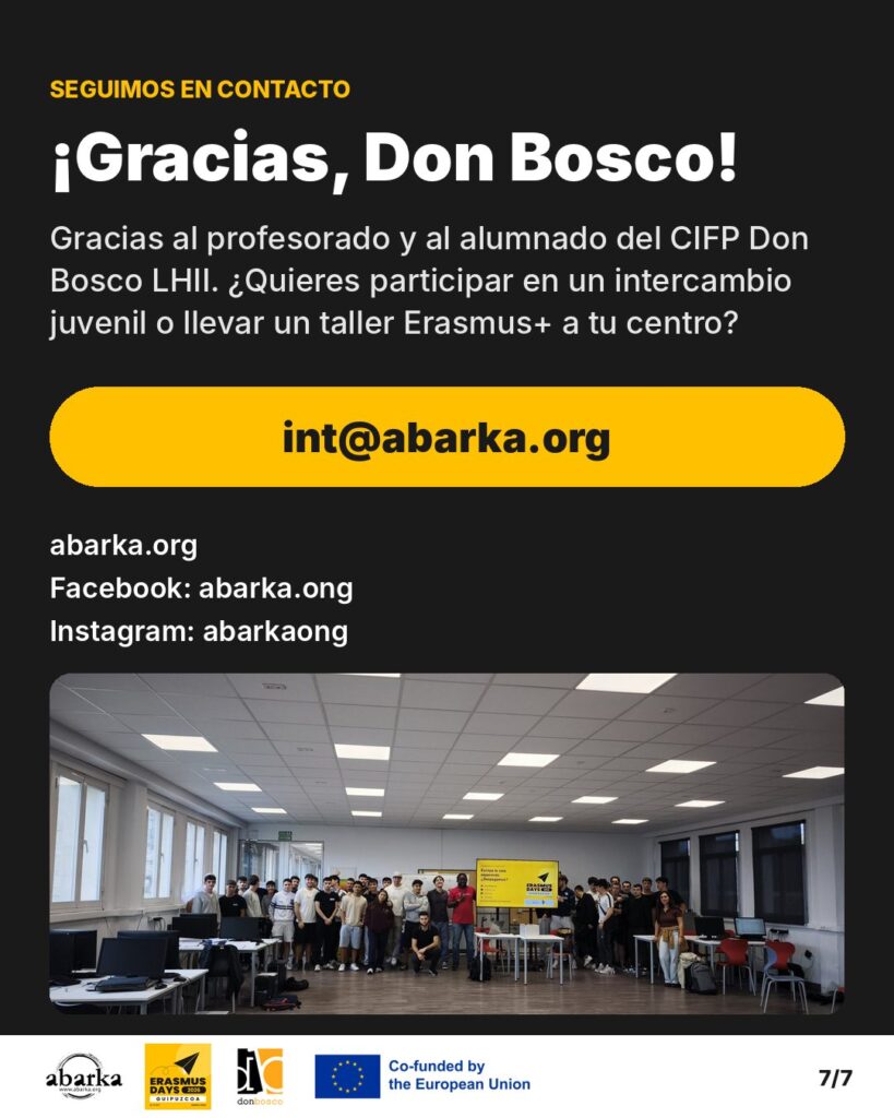 Carrusel ErasmusDays Gipuzkoa 2026 · ABARKA ONGD y CIFP Don Bosco LHII