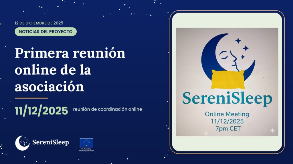 Primera reunión online de la asociación – SereniSleep, proyecto Erasmus+ de educación de personas adultas