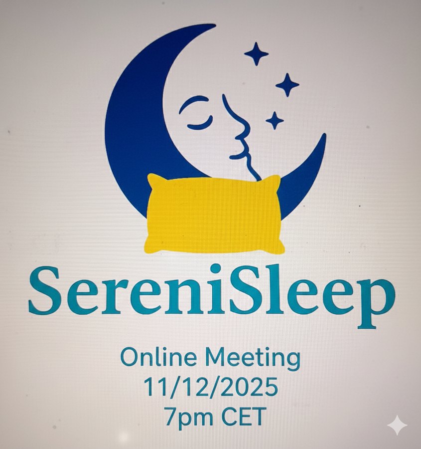 Cartel de la primera reunión online del proyecto SereniSleep, 11 de diciembre de 2025